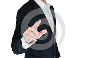 Businees man with hand action isolate