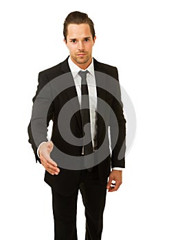 Busines man ready to shake hands