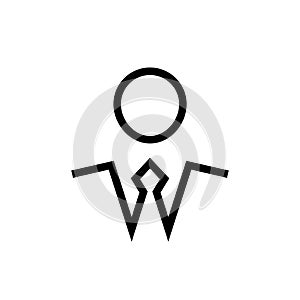 Businesman symbol, man in a tie black color simple icon