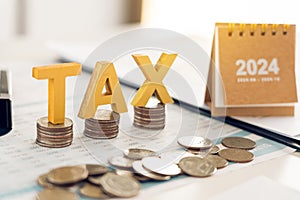 Business 2024 tax new year concept