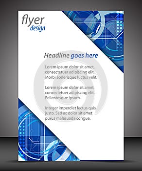 Business A4 booklet cover with technological pattern