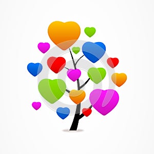 Business abstract tree eco heart icon