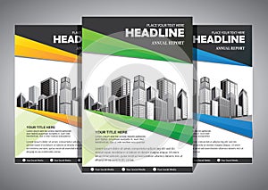 Business abstract vector template. Brochure design, cover modern layout, annual report, poster, flyer in A4 with colorful triangle