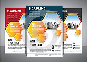 Business abstract vector template. Brochure design, cover modern layout, annual report, poster, flyer in A4 with colorful triangle
