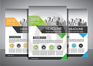 Business abstract vector template. Brochure design, cover modern layout, annual report, poster, flyer in A4 with colorful triangle