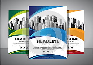 Business abstract vector template. Brochure design, cover modern layout, annual report, poster, flyer in A4 with colorful triangle