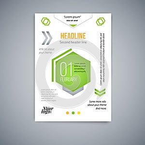 Business abstract vector template. Flyer design, cover modern vector layout, poster in A4 with colorful hexagons