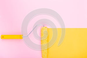 Business. Abstraction in the form of corn that paints the wall.