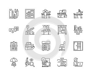 Business accomodation line icons, linear signs, vector set, outline concept illustration photo