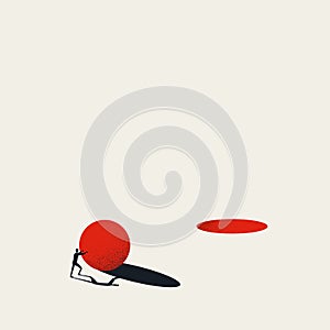 Business achievement and success vector concept. Symbol of goal, objective, target and ambition. Minimal illustration.