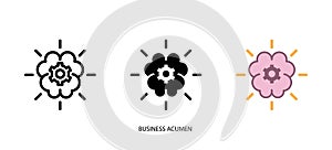 Business acumen  icon , vector line color  illustration