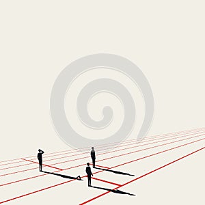 Business advantage vector concept. Symbol of being Ahead of competitors, success and challenge. Minimal illustration.