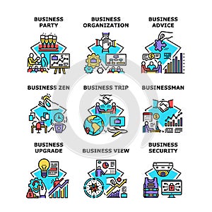 Business Advice Set Icons Vector Illustrations