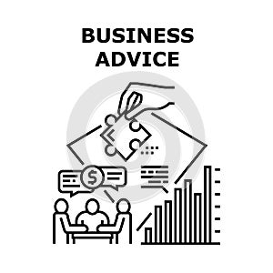 Business Advice Vector Concept Black Illustration