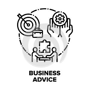 Business Advice Vector Concept Black Illustrations