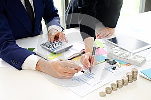 Business adviser analyzing financial,Financial planning .