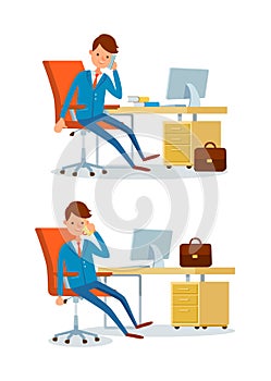 Business Affairs of Businessman Working in Office photo