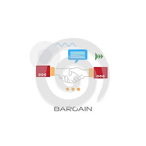 Business agreement hand shake bargain concept flat style isolated