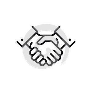 Business agreement handshake line art icon