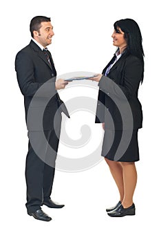 Business agreement between two people