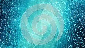 Machine learning ai algorithm and bots connected in digital network