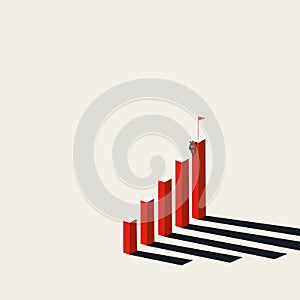 Business ambition and goals vector concept. Symbol of growth, success, completing objectives and motivation