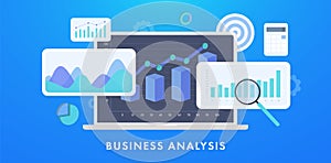 Business Analysis Financial Data concept illustration. Data statistics and Analysis Business Accounting. Finance