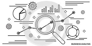 Business analysis, financial statistics vector concept