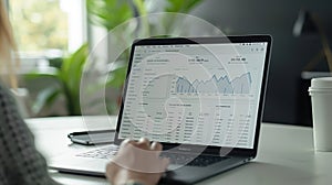 Business Analysis Using Laptop with Data Visualization Dashboard