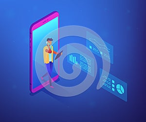 Data insight concept vector isometric illustration.