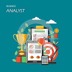 Business analyst vector flat style design illustration