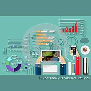 Business analysts calculate statistics