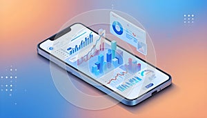 Business Analytics and Coding Workflow Displayed on Smartphone Application Interface.