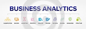 Business Analytics concept modern vector icons set.