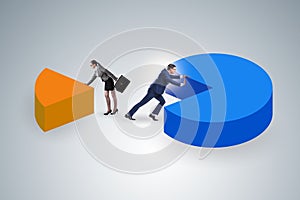 Business analytics concept with pie chart