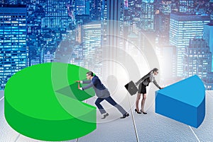 Business analytics concept with pie chart