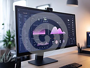 Business Analytics Dashboard on a Computer Screen