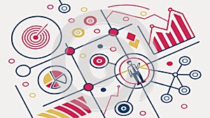 Business Analytics Dashboard Data Visualization Charts Vector, vector design Generative AI