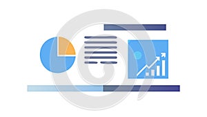 Business Analytics Data Chart and Graph Icon, vector design Generative AI