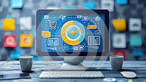 Business Analytics and Data Visualization on a Computer Monitor