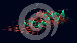 Business analytics and financial technology concept, Vector statistics data 3D visualization