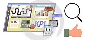 Business analytics, KPI dashboard, and performance tracking for data-driven decision-making