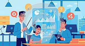 Business Analytics Meeting Teamwork, Data Analysis, Growth