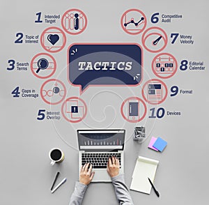 Business Analytics Strategy Methods Tactics Graphic Concept photo