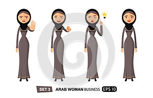 Business arab  woman showing stop gesture with hand politician woman giving a speech get idea