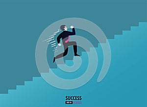 Business arrow concept with businessman on arrow flying to success. grow chart up increase profit sales and investment. background