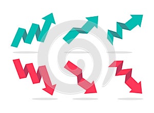 Business arrow. Green arrow pointing up. business financial growth graph concept