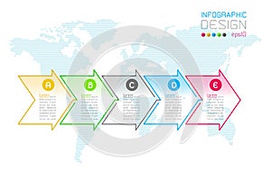 Business arrow labels shape infographic groups bar.