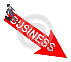 Business Arrow Represents Commercial Corporations 3d Rendering