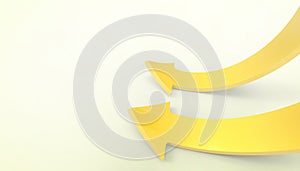 Business arrow target direction concept to success and banner flat style on Yellow background